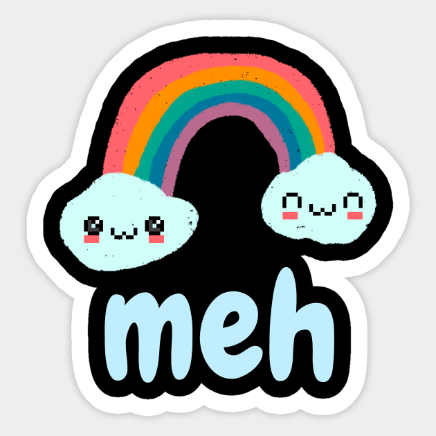 Meh Emotion Rainbow Sticker by The WYLD Tribe
